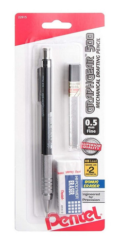 Imagen 1 de 3 de Portaminas/lapicero Pentel Graphgear 500 0.5 + Minas + Goma