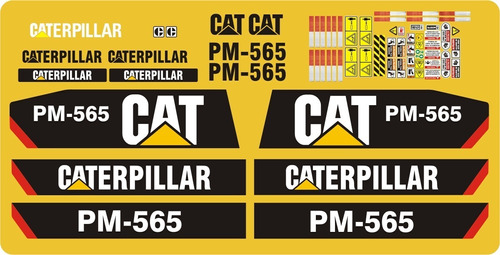 Calcomanías Para Pavimentadora De Asfalto Cat Pm565 Opción 2