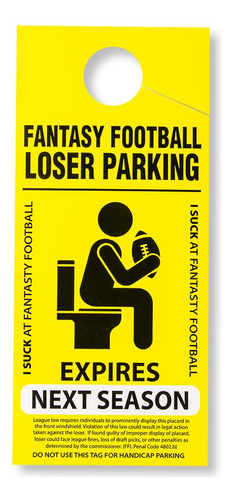 Cartel Estacionamiento Para Perdedor Futbol Fantasia Regalo