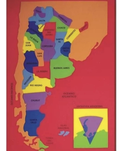 Rompecabezas Mapa Argentina Goma Eva Educativo Niños
