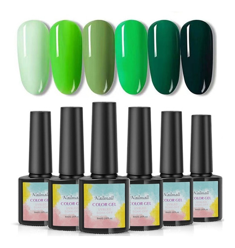 6 Piezas Kit Uñas Gel Esmalte  Alta Calidad Super Hermosa