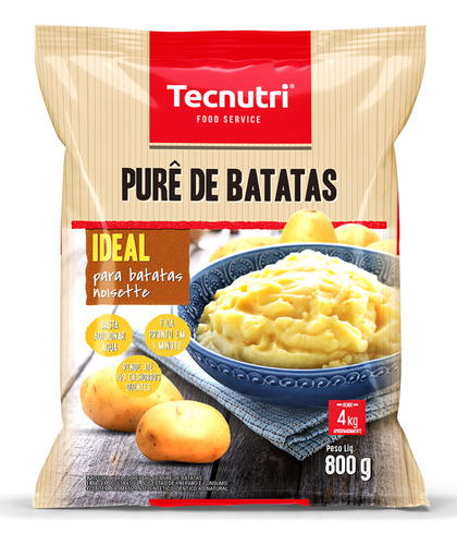 Purê De Batatas Instantâneo Tecnutri 4 Pacotes