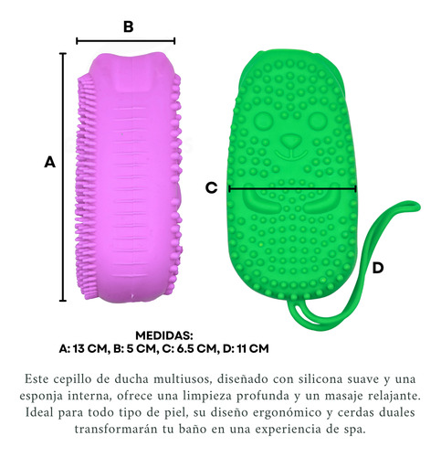 Esponja De Baño Exfoliante De Ducha Cepillo Con Cuerda Spa Morado