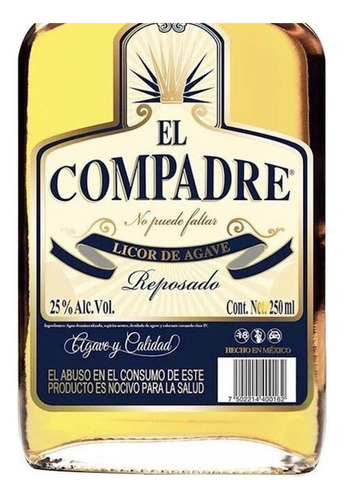 Pack De 2 Licor De Agave El Compadre 250 Ml