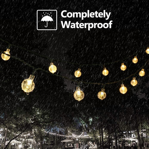 Imagen 5 de 8 de Guirnalda Solar Led Impermeable 7m 50 Focos 8 Modos