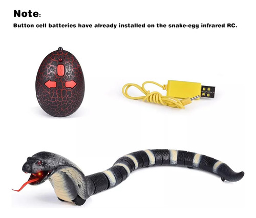 Juguete De Serpiente Rc Con Control Remoto Recargable Realis