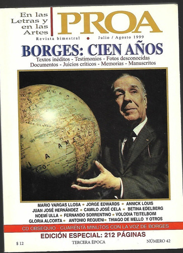 Proa 1999_jorge Luis Borges Cien Años_con El Cd Voz Borges