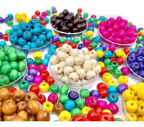 Imagen 4 de 6 de 300 Cuentas De Madera Bolita 6 Mm El Mejor Precio!! Colores