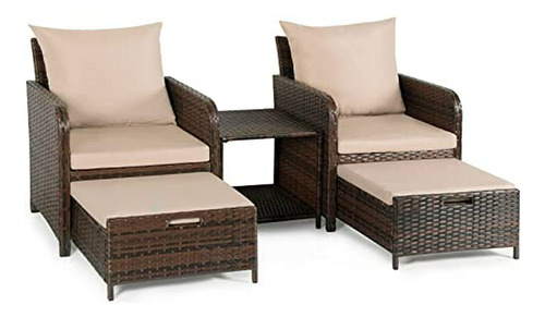 Conjunto De Muebles De Patio 5 Piezas Compatible Con Exterio