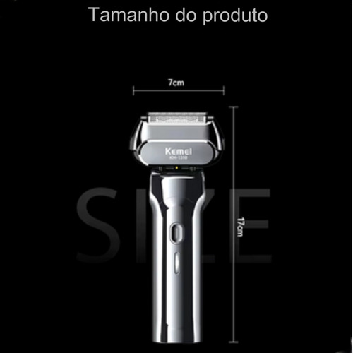 Aparelho De Barbear Kemei Display Led Depilador Elétrico Usb