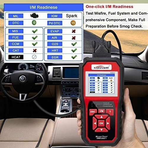 Escaner Diagnóstico Automotriz Konnwei Obd2 Scanner Rojo