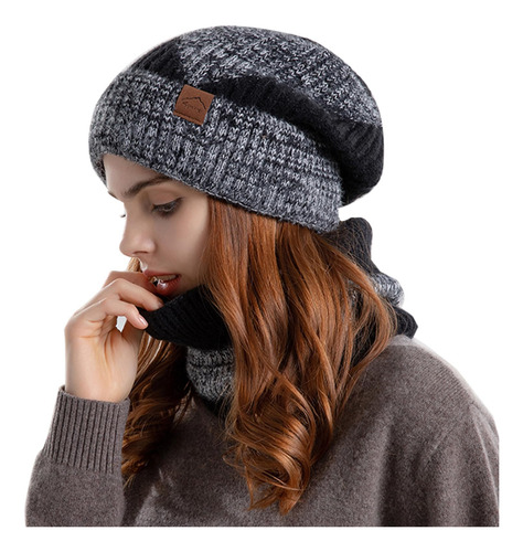 Gorro De Punto Invierno Cálido Conjunto De Gorro Y Bufanda