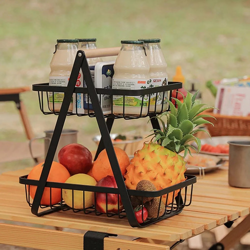 Organizador De Metal 2 Estantes Frutas Verduras Para Mesada