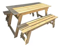 Comprar Mesa + 2 Bancos Plegable 150 Cm Quincho Madera - Pino Show