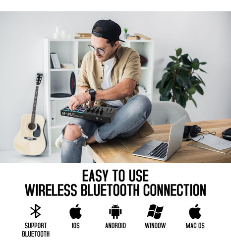 Controlador De Teclado Midi Usb M-wave De 25 Teclas Con 8...