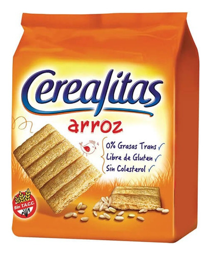 Tostadas De Arroz Cerealitas 160 Gr. X 20 Unidades Sin Tacc 