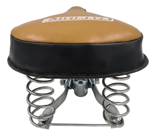 Asiento Sillín Bicicleta Clásico Comfort Reforzado Resortes Color Cafe/negro