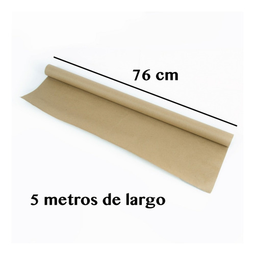 Rollo De Papel Kraft Para Envoltura 76 Cms X 5 M De 90 Grs