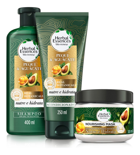  Pack Shampoo, Acondicionador & Mascarilla Herbal Essences