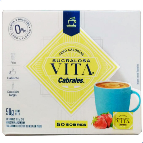 Imagen 2 de 8 de Edulcorante Cabrales Sucralosa Vita Cero Calorias - Pack X12