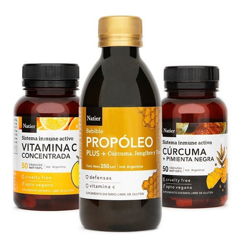 Plan Defensas Plus Natier Propoleo + Curcuma + Vitamina C