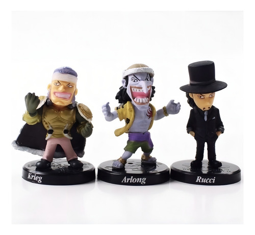 Kit 12 Bonecos Action Figure One Piece Luffy Kuro Enel Krieg