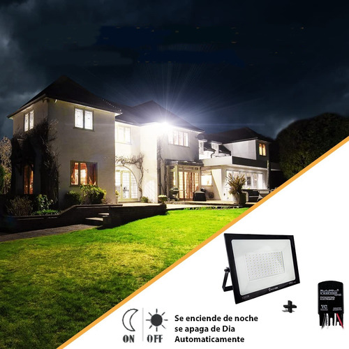 Imagen 2 de 9 de Reflector Con Fotocélula 100w Encendido De Noche Automático