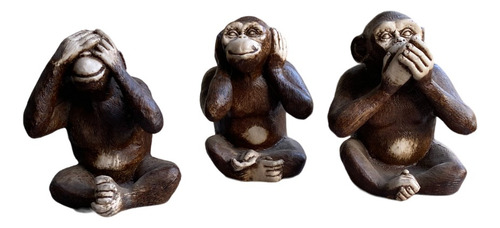 Los Tres Monos Sabios - 3 Figuras, De 17 Cm Cada Uno