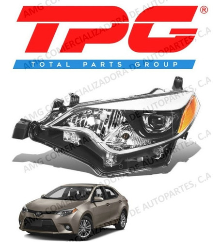 Faro Delantero Toyota Corolla 2014-16 S Derecho Tpg