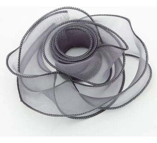 Organza Decoración Colores Liston 4 Cm 45 Metros Color Light Gray Lisa