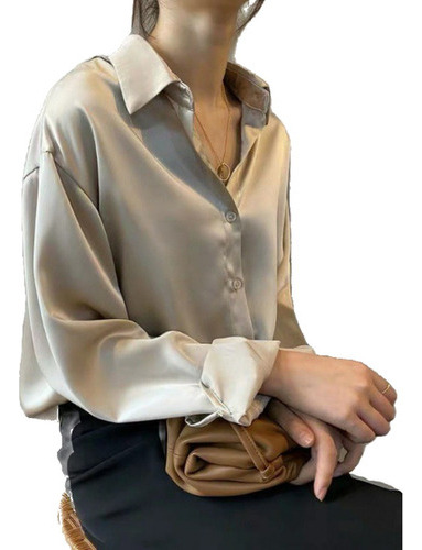 Camisa De Seda Blusa Vintage Camisas Sueltas De Mujer