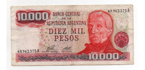 Billete Argentina 10000 Pesos Ley Bottero 2479 Mb-