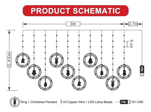 A Navidad Ventana 3d Novedad Luces Colgantes Navidad Luce