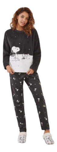 Pijama Fleece Snoopy Peanuts,tela Polar