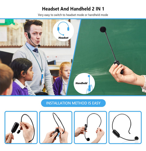 Auriculares Con Micrófono Inalámbrico, Sistema De Micrófono
