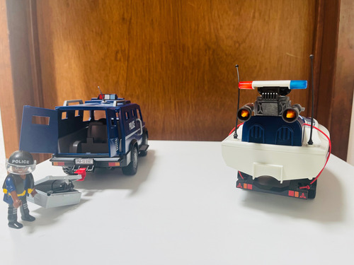 Playmobil Camioneta Policía Y Bote Con Motor 5187 Azul (Usado)