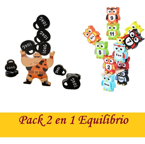 Juego 2 En 1 Madera Niños Equilibrio Montessori / Barbazar