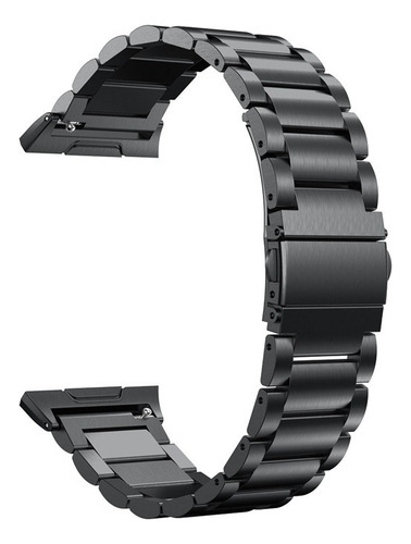 Black - Fitbit Ionic Smart Watch Band Three-bead Metal