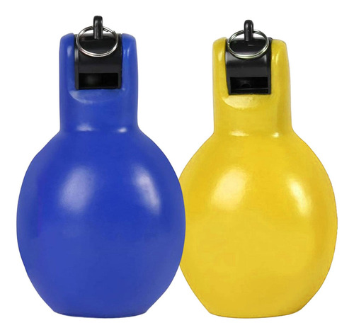 2 Piezas Silbatos Para Apretar Manuales Amarillo Y Azul