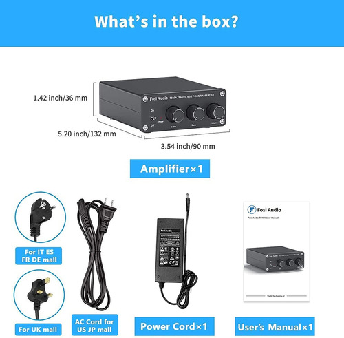 Amplificador Tb10a Fosi Audio 100w X 2 + Bajos/agudos