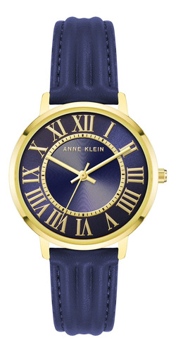 Reloj Mujer Anne Klein Ak-3836gpnv Cuarzo Pulso Azul En