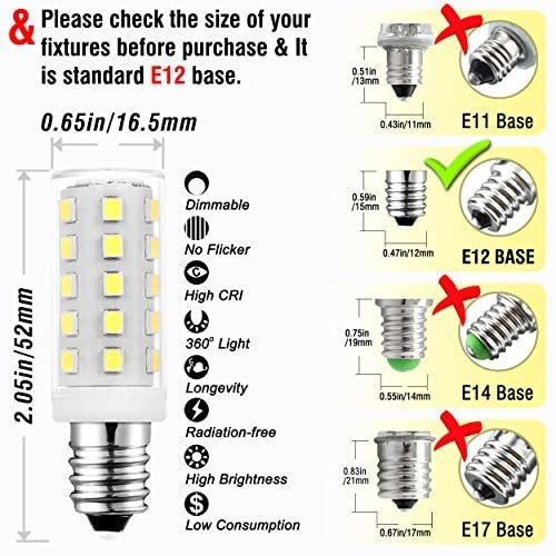 Bombillas Led E12 Regulables Alide 5w, 6000k, 450lm (10