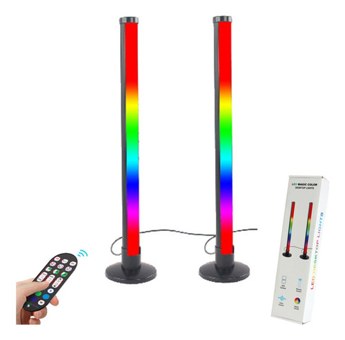 Barra De Luz Doble 40cm Rgb Audioritmica Gamer App Efecto