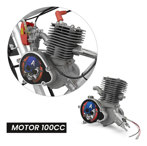 Bicicleta Motorizada 100cc Montada Aro 26 Tanque No Quadro