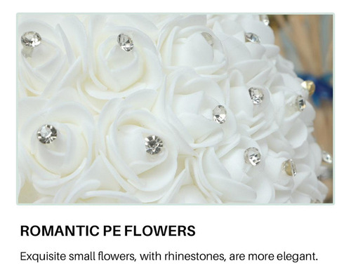 For Ramo De Novia Blanco Artificial De Cristal Rosa