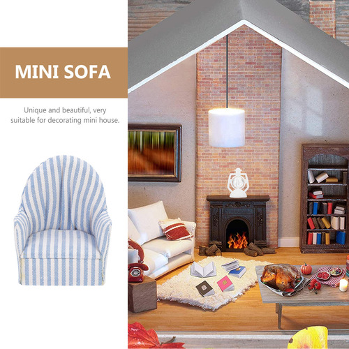 Adorno De Sofá Mini House, Simulación De Sofá Con Rayas En M