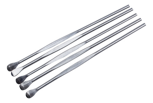 5 Palillos De Acero Inoxidable En Tono Plateado, Cera Tipo C