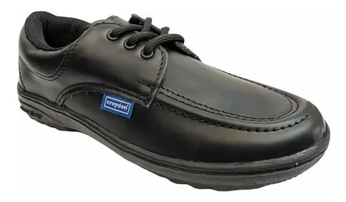 Zapato Escolar Croydon Cuero Negro Calzado Colegial Colegio