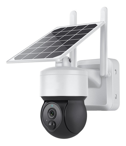 Camara De Seguridad Domo Ip Con Panel Solar Wifi Color Blanco
