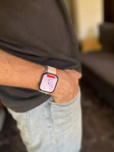Reloj Inteligente Hk10 Pro Max Chat Gpt 1gb Llamadas Gris Mesh Rojo